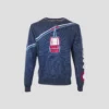 MGG MERINO TRUI MET CREW HALS - MARINEBLAUW - ROBIJNROOD