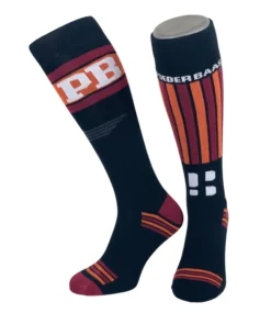 Poederbaas ANTON SKI SOKKEN IN ZWART & ROOD