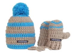 Poederbaas Baby Wintermuts - Beige/blauw