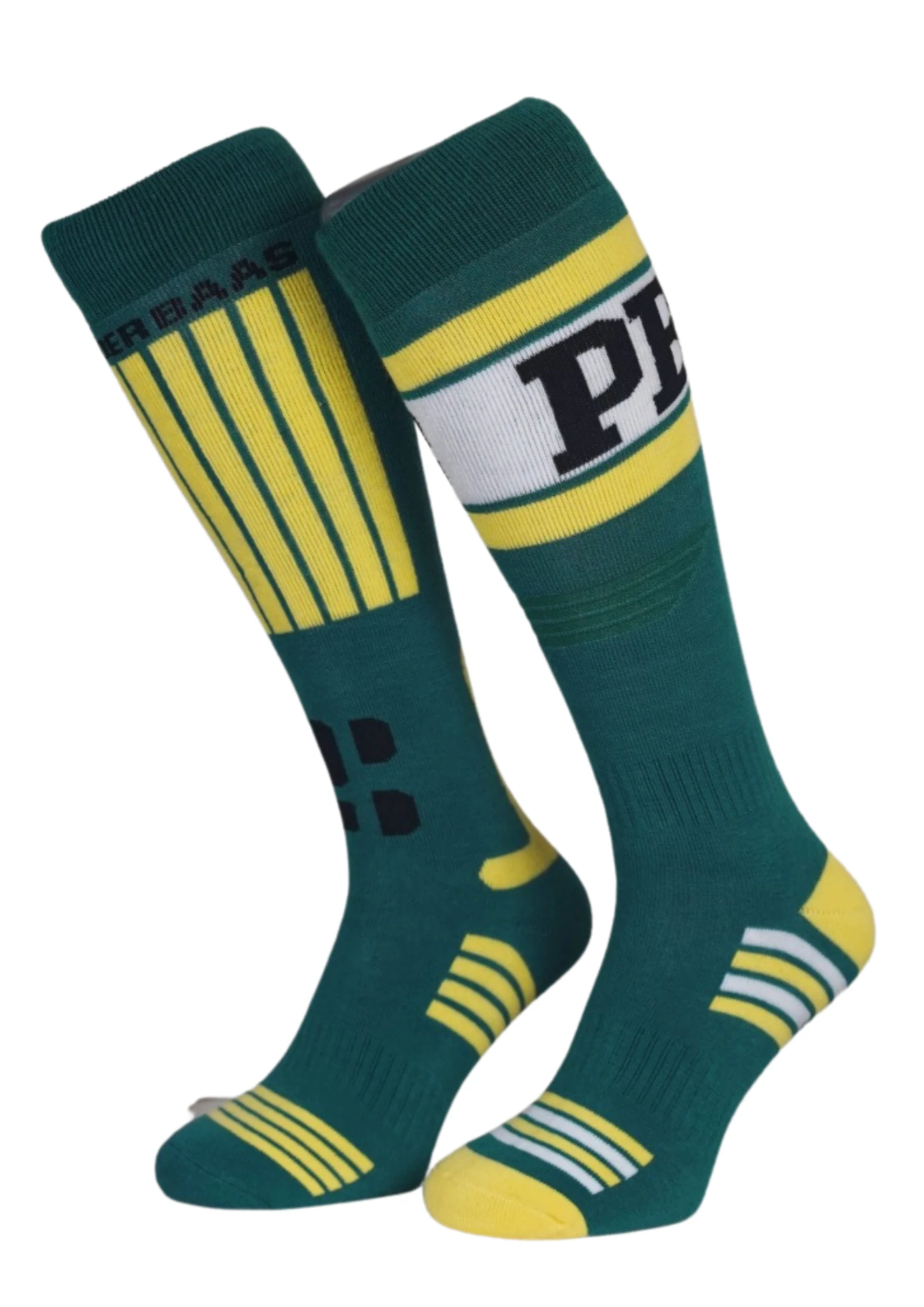 Poederbaas CHAM SKI SOCKS IN GROEN EN GEEL 1 Poederbaas CHAM SKI SOCKS IN GROEN EN GEEL