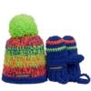 Poederbaas Kleurrijke Babymuts Met Handschoentjes - Limegroen/oranje/blauw