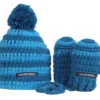 Poederbaas Kleurrijke Babymuts Met Wantjes - Blauw