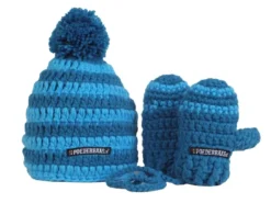 Poederbaas Kleurrijke Babymuts Met Wantjes - Blauw