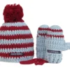 Poederbaas Kleurrijke Babymuts Met Wantjes - Rood/wit/blauw