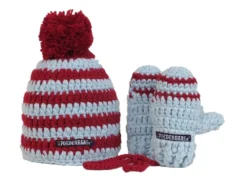 Poederbaas Kleurrijke Babymuts Met Wantjes - Rood/wit/blauw