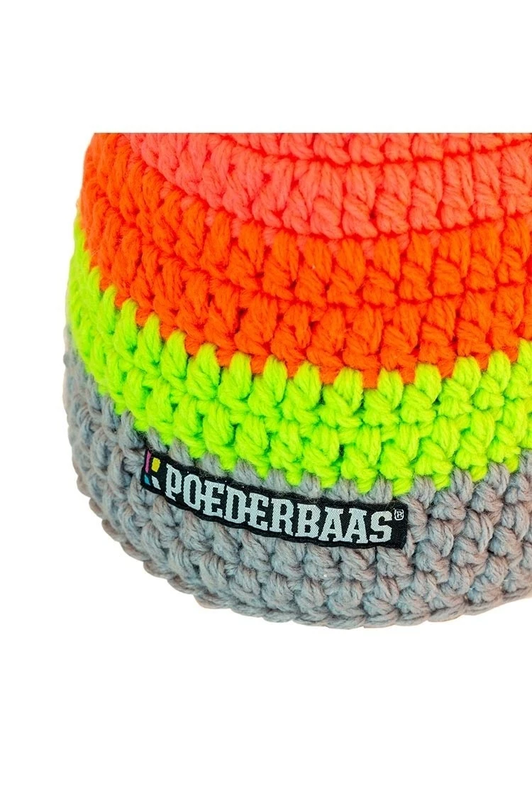 Poederbaas Kleurrijke Gehaakte Muts - Grijs/groen/roze/oranje 3 Poederbaas Kleurrijke Gehaakte Muts - Grijs/groen/roze/oranje - Afbeelding 3
