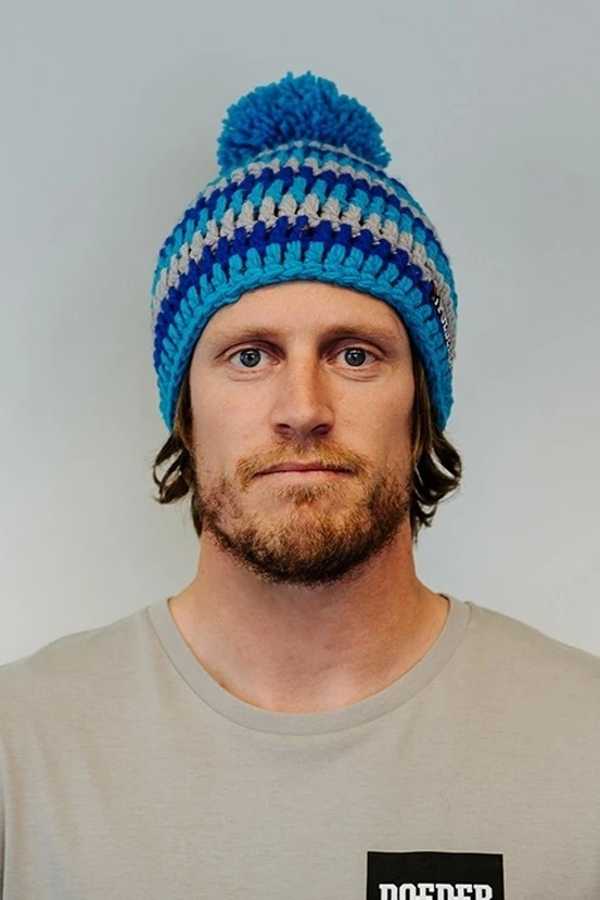 Poederbaas Korte Muts Met Pompon - Grijs/blauw 2 Poederbaas Korte Muts Met Pompon - Grijs/blauw - Afbeelding 2