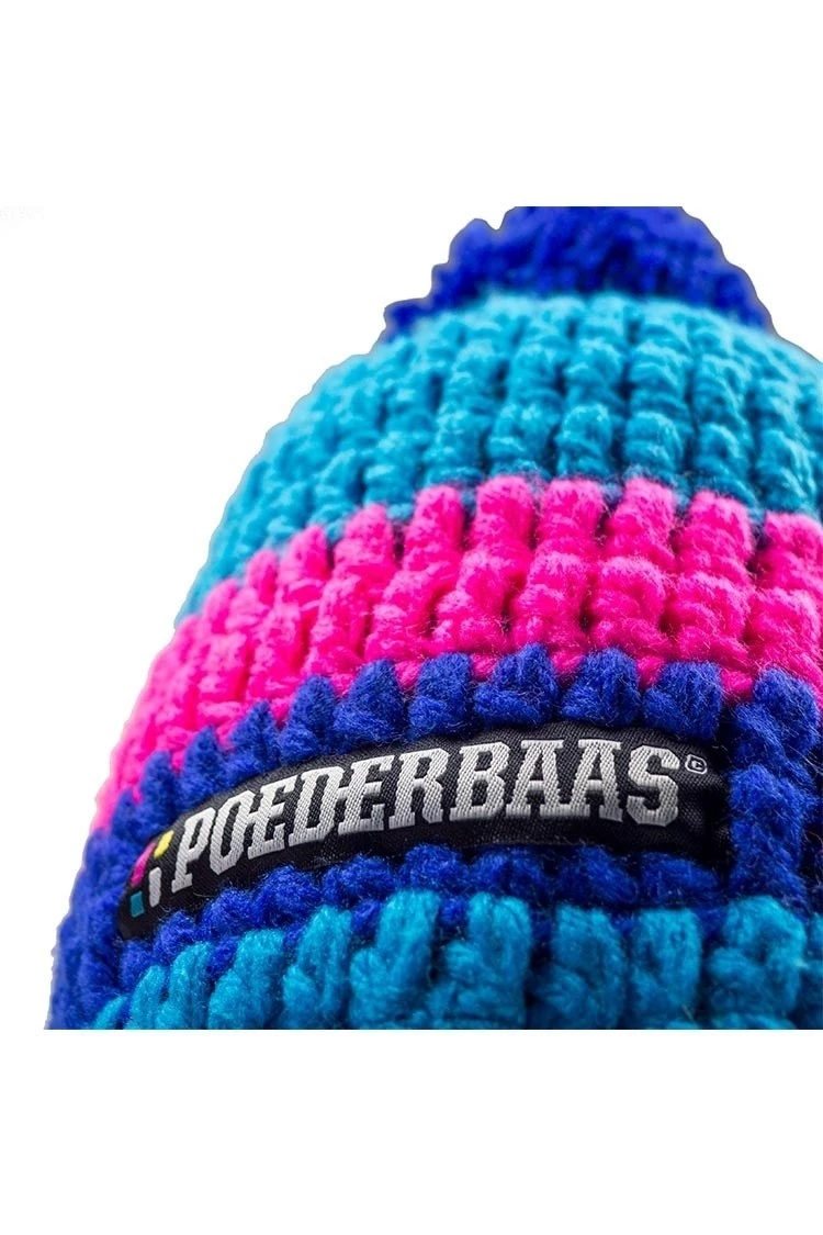 Poederbaas Korte Muts Met Pompon - Roze/donkerblauw 3 Poederbaas Korte Muts Met Pompon - Roze/donkerblauw - Afbeelding 3