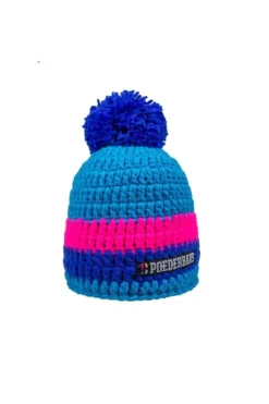 Poederbaas Korte Muts Met Pompon - Roze/donkerblauw
