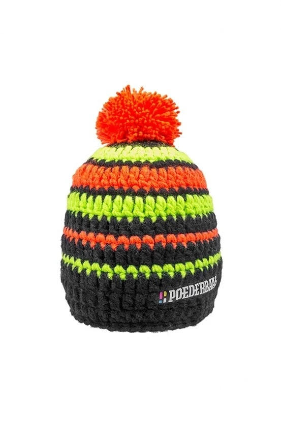 Poederbaas Korte Muts Met Pompon - Zwart/groen/oranje 1 Poederbaas Korte Muts Met Pompon - Zwart/groen/oranje
