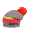 Poederbaas Lange Gekleurde Muts - Grijs/roze/geel/oranje