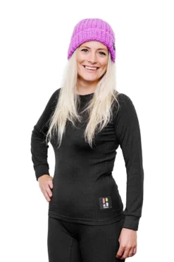 Poederbaas Pro Thermo Baselayer Shirt - Dames - Lange Mouwen - Zwart