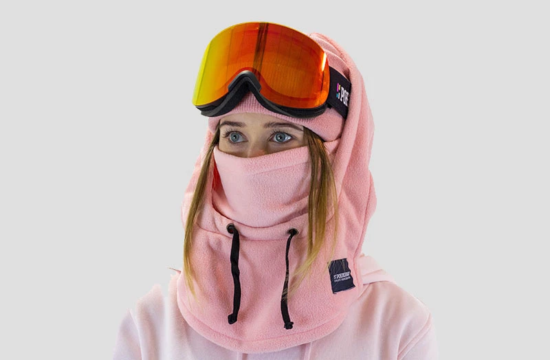 Roze Fleece Balaclava Van Poederbaas (facemask) 2 Roze Fleece Balaclava Van Poederbaas (facemask) - Afbeelding 2