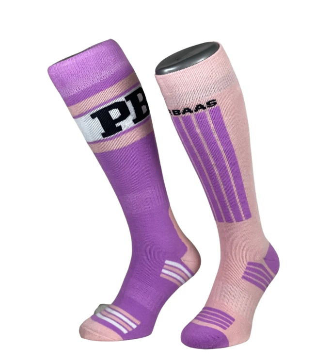 Poederbaas SWEDISH SKI SOCKS IN ROZE & PAARS 1 Poederbaas SWEDISH SKI SOCKS IN ROZE & PAARS