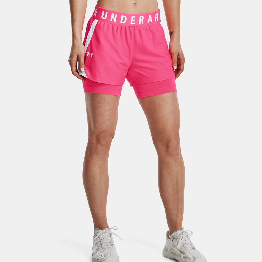 Under Armour Play Up 2-in-1 Shorts-Cerise/White/White 1 Under Armour Play Up 2-in-1 Shorts-Cerise/White/White