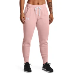 Under Armour Rival Fleece Joggers-Retro Pink / White / White