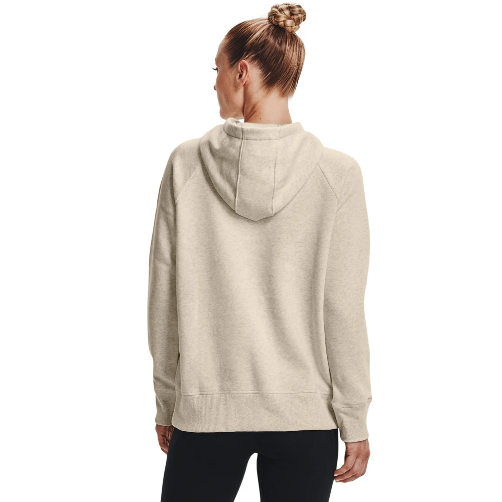 Under Armour Rival Fleece Logo Hoodie-Oatmeal Light Heather / / White 3 Under Armour Rival Fleece Logo Hoodie-Oatmeal Light Heather / / White - Afbeelding 3