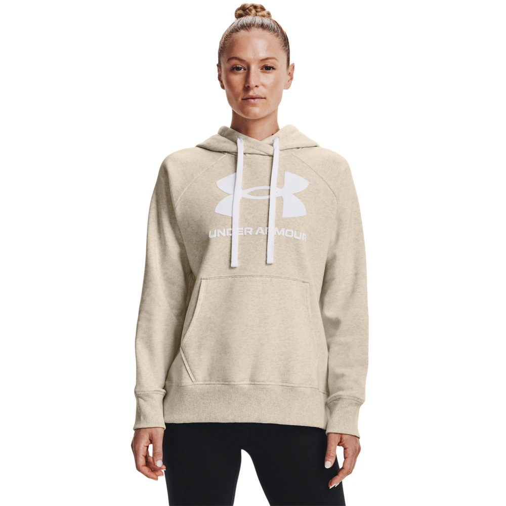 Under Armour Rival Fleece Logo Hoodie-Oatmeal Light Heather / / White 1 Under Armour Rival Fleece Logo Hoodie-Oatmeal Light Heather / / White