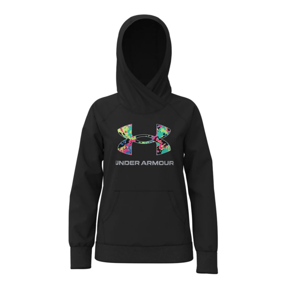 Under Armour Rival Logo Hoodie-Zwart / / Retro Roze 1 Under Armour Rival Logo Hoodie-Zwart / / Retro Roze