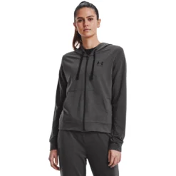 Under Armour Rival Terry FZ Hoodie-Jet Gray / Mod Gray / Black
