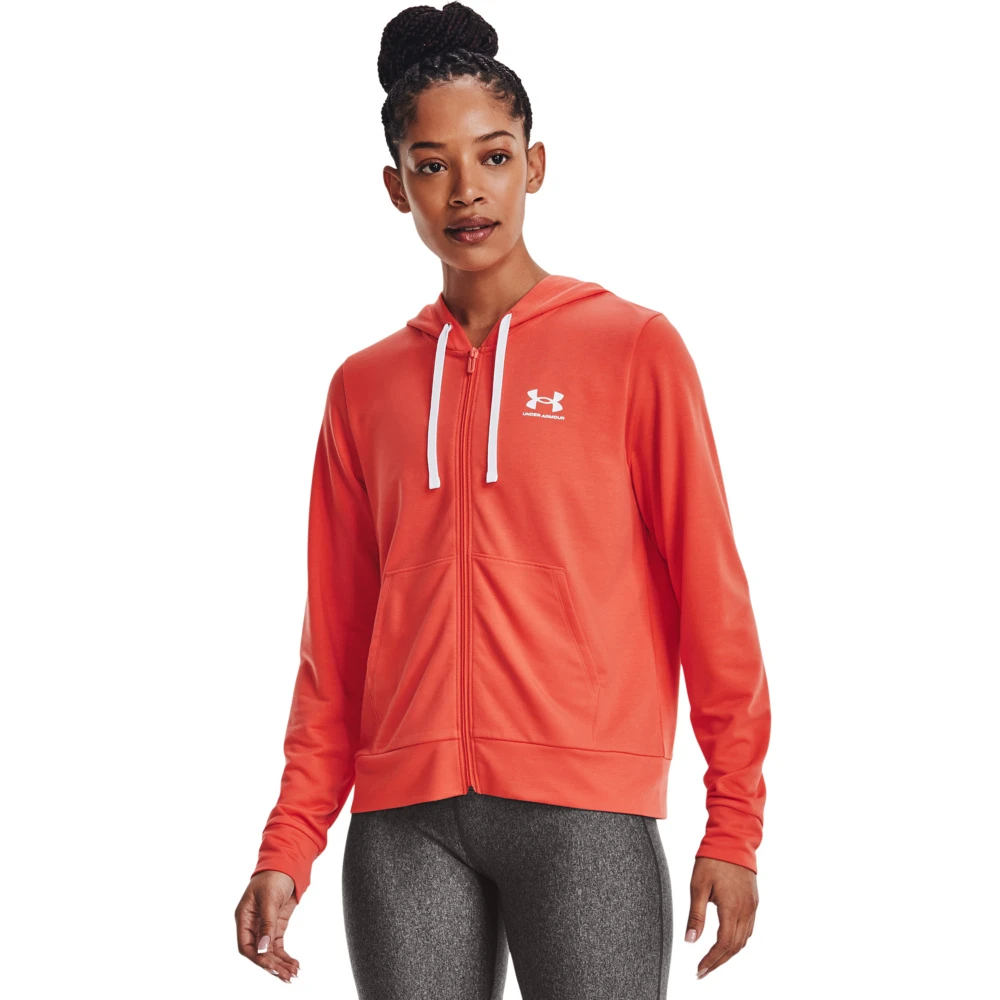 Under Armour Rival Terry FZ Hoodie-Vermillion / Dameshoodie 1 Under Armour Rival Terry FZ Hoodie-Vermillion / Dameshoodie