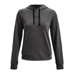 Under Armour Rival Terry Hoodie-Jet Gray / Mod Gray / Black
