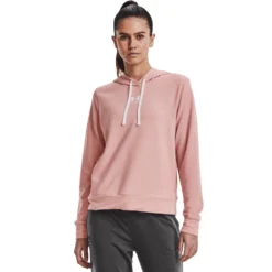 Under Armour Rival Terry Hoodie-Retro Pink / / White