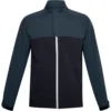 Under Armour Stormproof Golf Regenjack-zwart / Mechanisch Blauw / Mechanisch Blauw