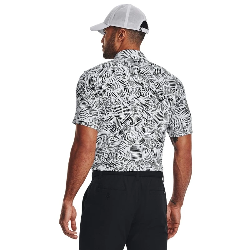 Under Armour UA Playoff 3.0 Printed Polo-White / Black / Black 2 Under Armour UA Playoff 3.0 Printed Polo-White / Black / Black - Afbeelding 2