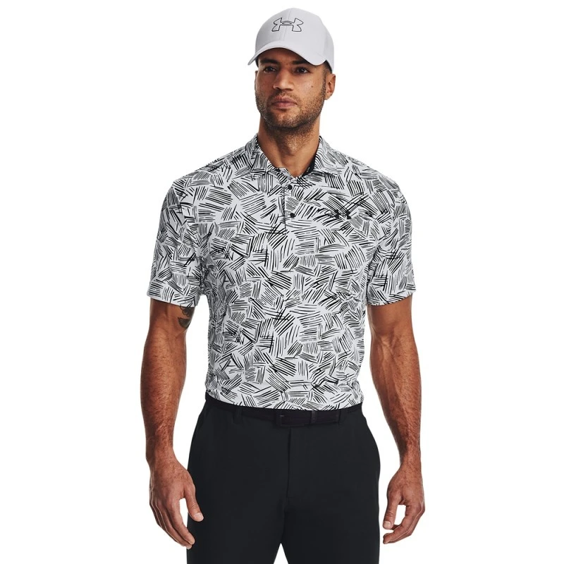 Under Armour UA Playoff 3.0 Printed Polo-White / Black / Black 1 Under Armour UA Playoff 3.0 Printed Polo-White / Black / Black