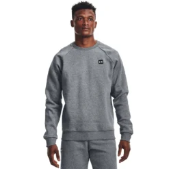 Under Armour UA Rival Fleece Crew-Pitch Gray Light Heather / / Onyx White