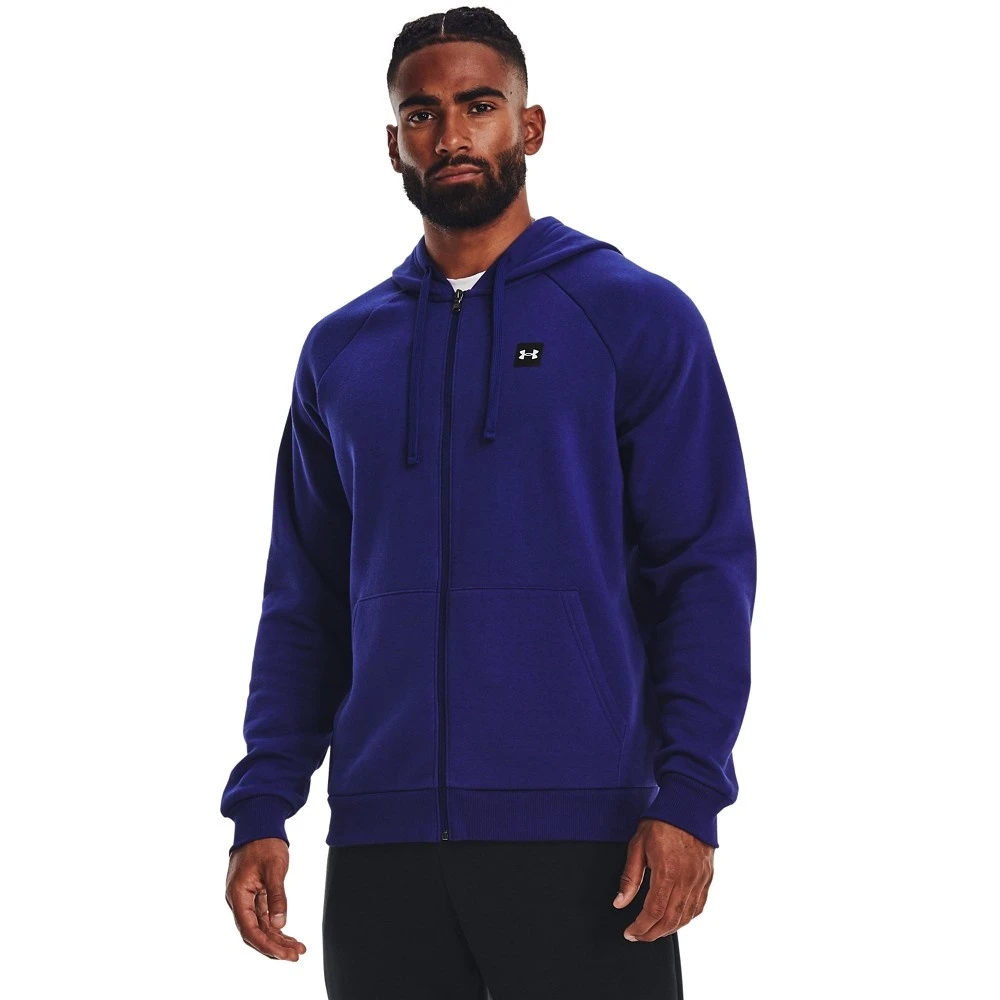 Under Armour UA Rival Fleece FZ Hoodie-Sonar Blue / Onyx White 1 Under Armour UA Rival Fleece FZ Hoodie-Sonar Blue / Onyx White