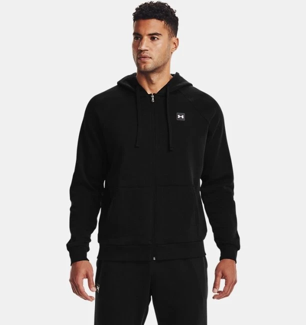 Under Armour UA Rival Fleece Hoodie-Zwart / Onyx Wit 1 Under Armour UA Rival Fleece Hoodie-Zwart / Onyx Wit