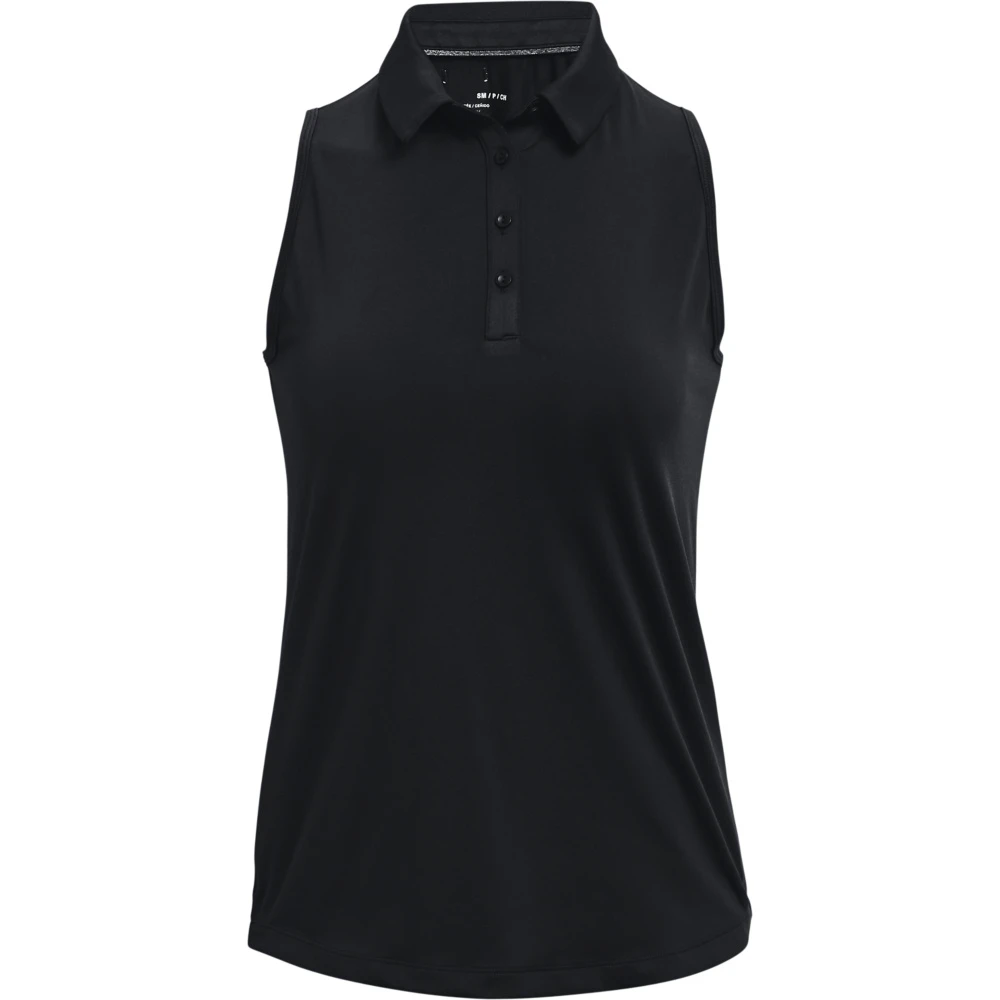 Under Armour UA Zinger Mouwloze Polo-Zwart / Zwart / Dames 3 Under Armour UA Zinger Mouwloze Polo-Zwart / Zwart / Dames - Afbeelding 3