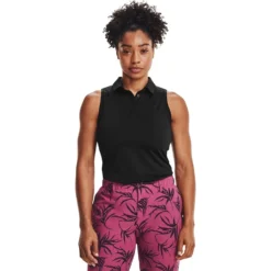 Under Armour UA Zinger Mouwloze Polo-Zwart / Zwart / Dames